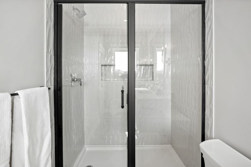 Minimalist Shower with Black Frame